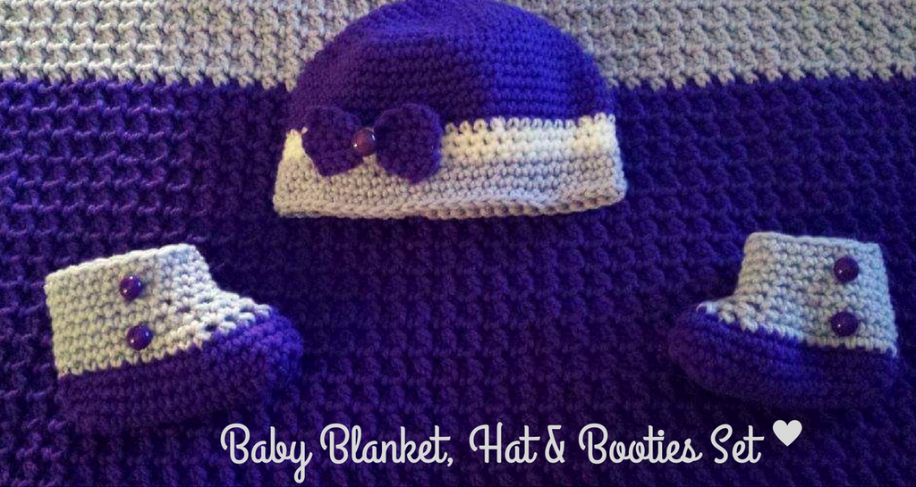 Baby Blanket, Hat & Booties Set
