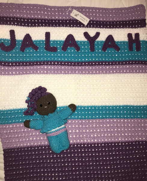 Personalized Baby Blanket With Matching Puppy or Doll