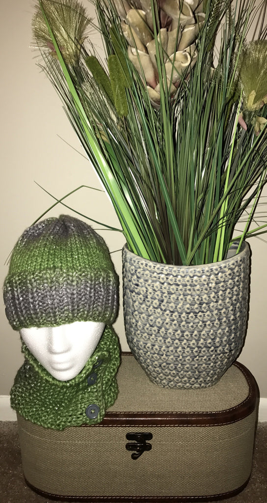 Hat & Buttoned Cowl